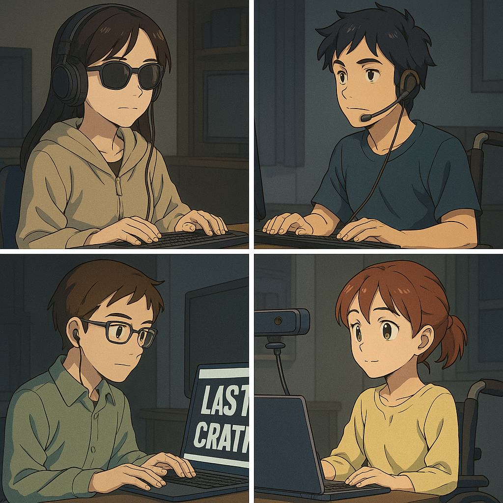 Illustration representing accessibility features across devices
